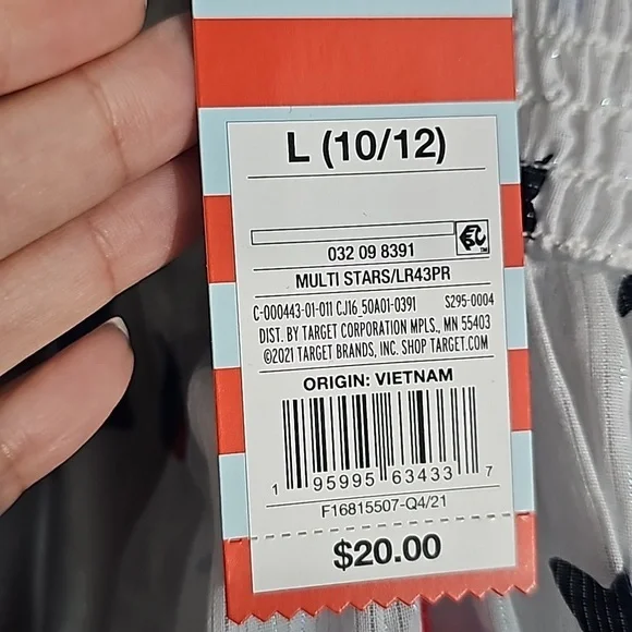 Cat & Jack white summer dress with red and blue multi star summer dress - Picture 11 of 14